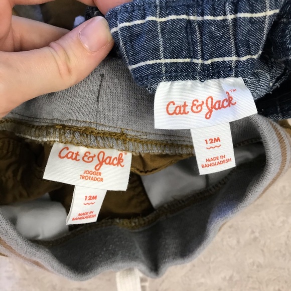 Cat & Jack Jogger Pants & Plaid Shorts 12 Months - Picture 5 of 5